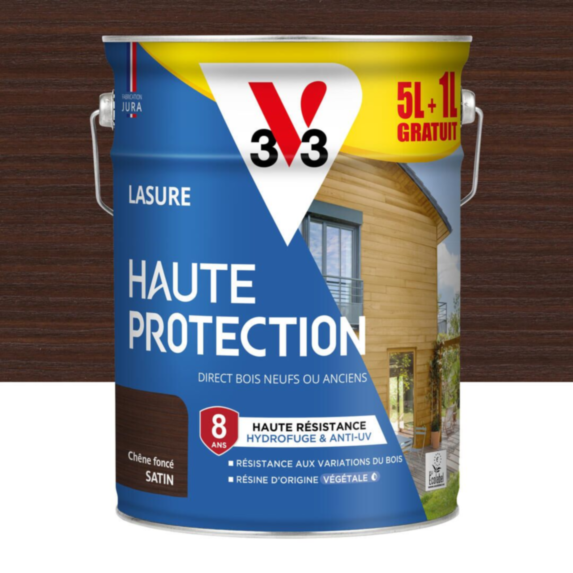 Lasure haute protection 5 l chêne foncé + 1 l offert