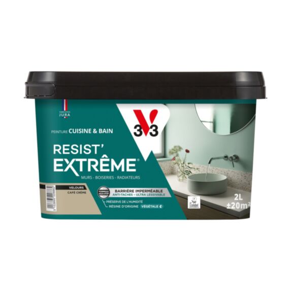 Peinture Cuisine et bains Extrême café crème velours 2L - V33