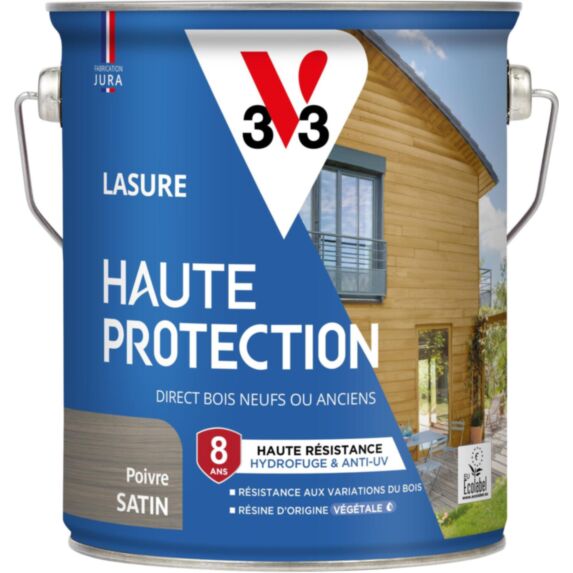 Lasure Haute Protection poivre Satin 2,5L - V33