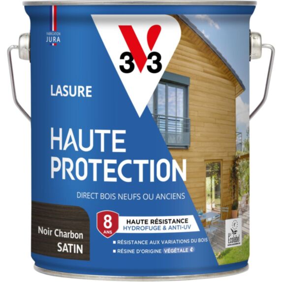 Lasure Haute Protection noir charbon Satin 2,5L - V33