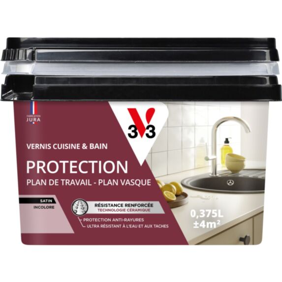 Vernis protection cuisine et bain satiné 375ml - V33