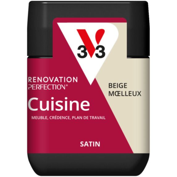 Peinture rénovation cuisine beige satiné 75ml - V33