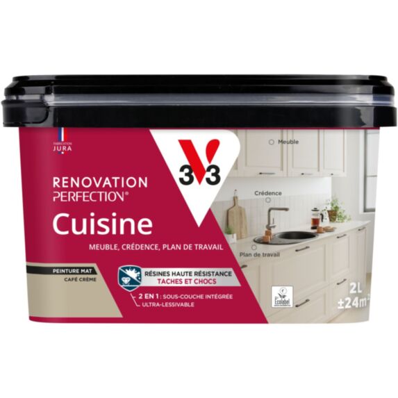 Peinture rénovation cuisine café crème mat 2L - V33