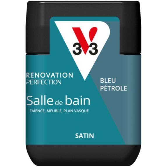 Peinture Rénovation Perfection salle de bain bleu pétrole satin 75ml - V33