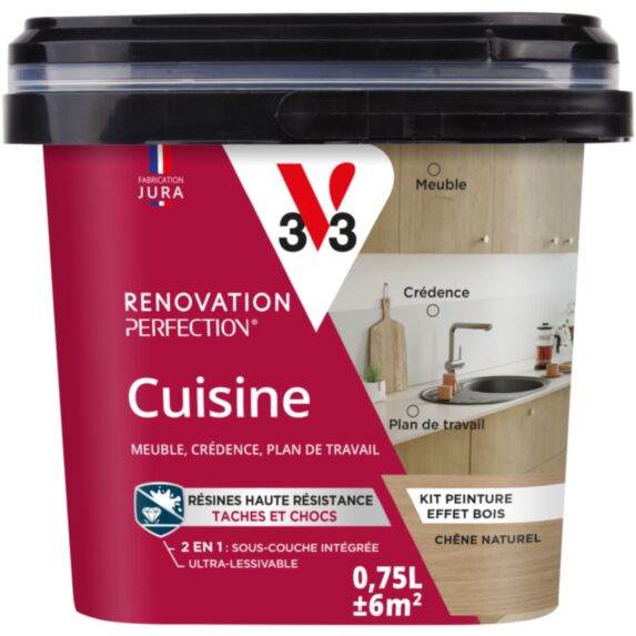 Peinture rénovation perfection cuisine effet chêne naturel 0,75L - V33