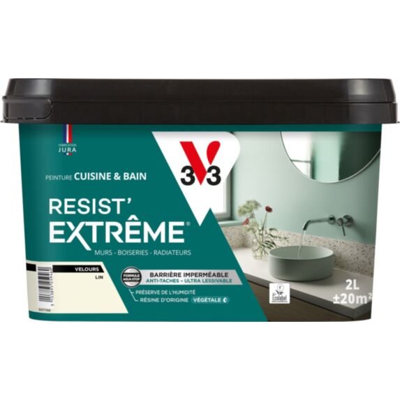 Peinture Cuisine & Bain Resist Extrême lin velours 2L - V33