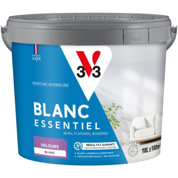Peinture intérieure Blanc Essentiel velours 10L blanc - V33