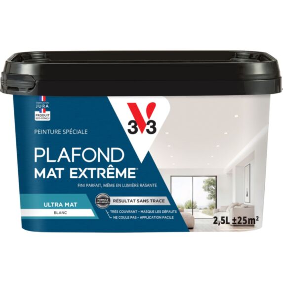 Peinture plafond extrême blanc mat 2,5L - V33