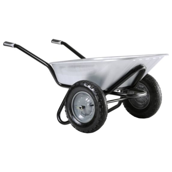 Brouette Aktiv Excellium Twin Galva Roues Gonflées 100L Gris - HAEMMERLIN