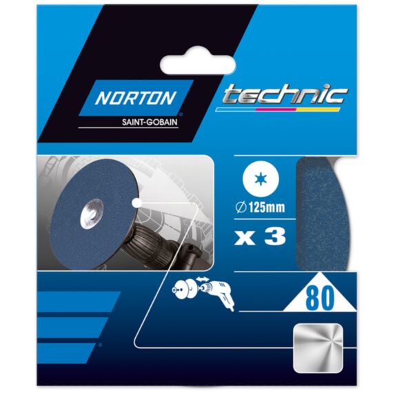 Disques fibres tôle rouille peinture Ø127x12mm Grain 80 - NORTON