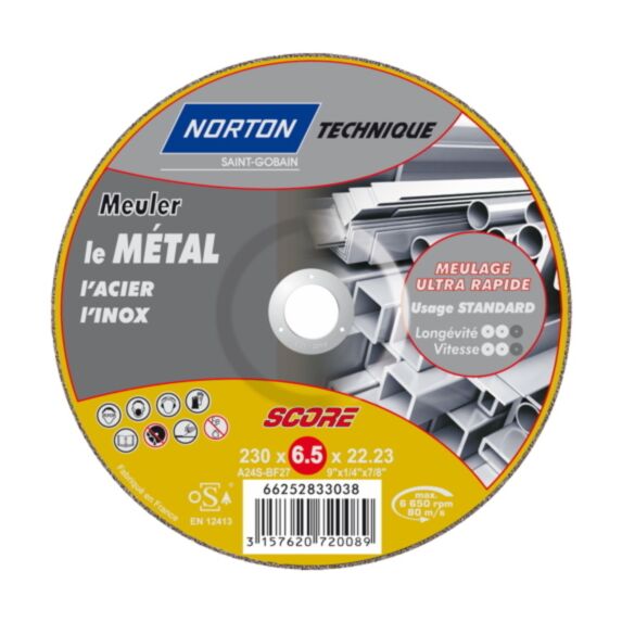 Disque à ébarder Technique métal Ø230 - NORTON