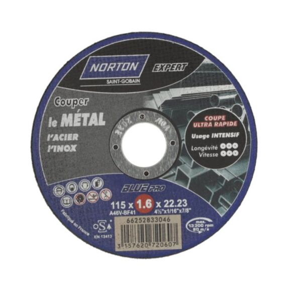 Lot 3 disques + 1 offert 115x1,6x22,23mm - NORTON