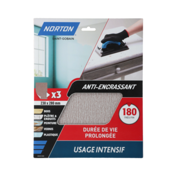 3 Feuilles anti-encrassantes G180 23x28cm