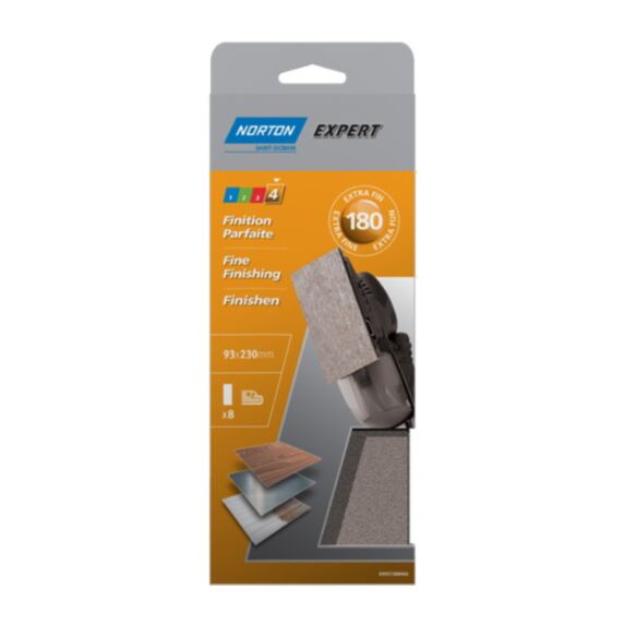 Garnitures non perforés Ponceuse vibrante 93x230mm Grain 180 - NORTON