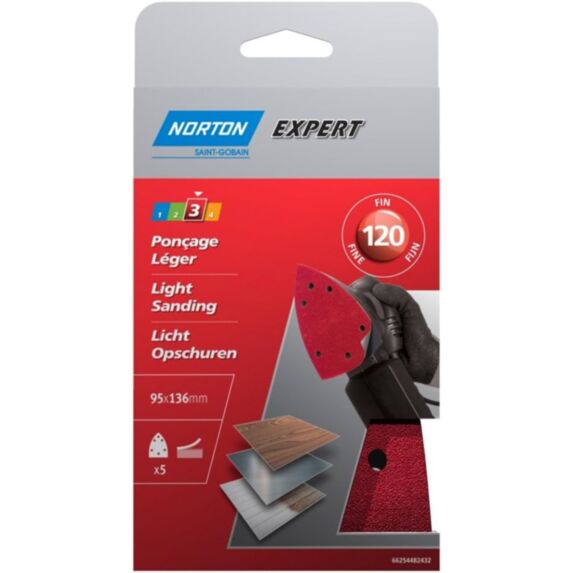 5 Patins auto agrippants Expert 120 95x136mm - NORTON