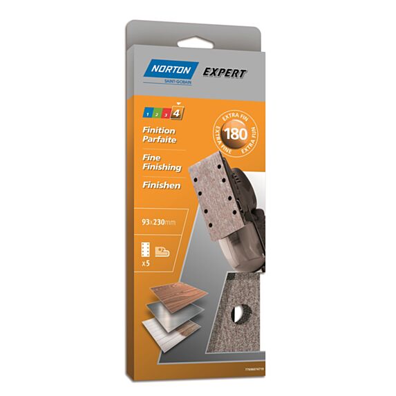 Patins ponceuse vibrante pinces parallèles 9 3x 230mm grain 40 - NORTON