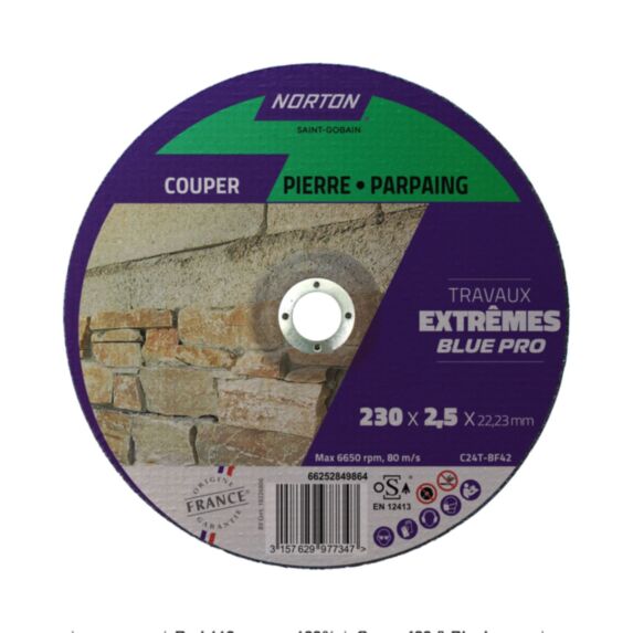 Disque matériaux construction Extrême 230x2,5mm - NORTON