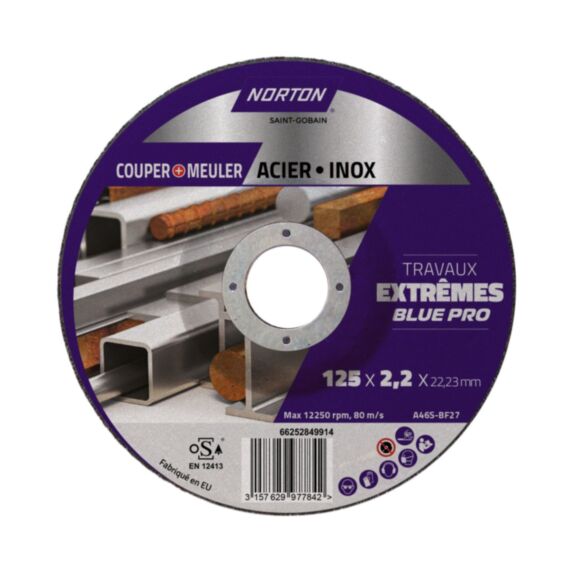 Disque multi-usage métal/inox 125x2,2mm - NORTON