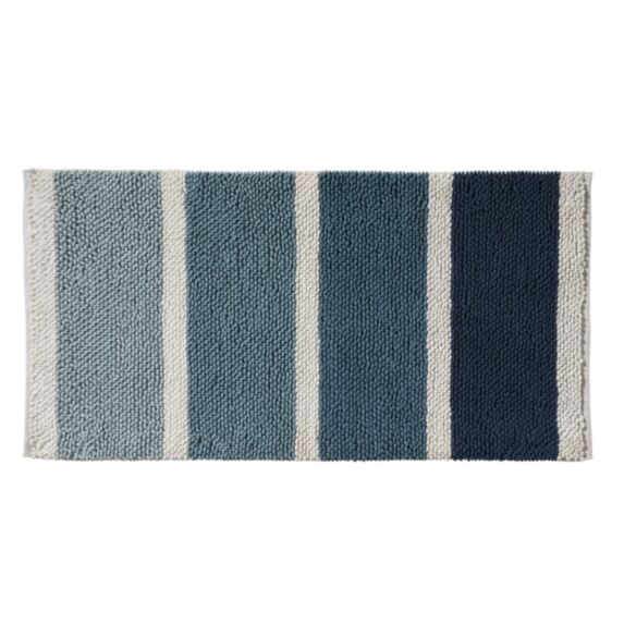 Tapis de bain fantaisie Mykonos 60x120cm bleu - LEVASSEUR