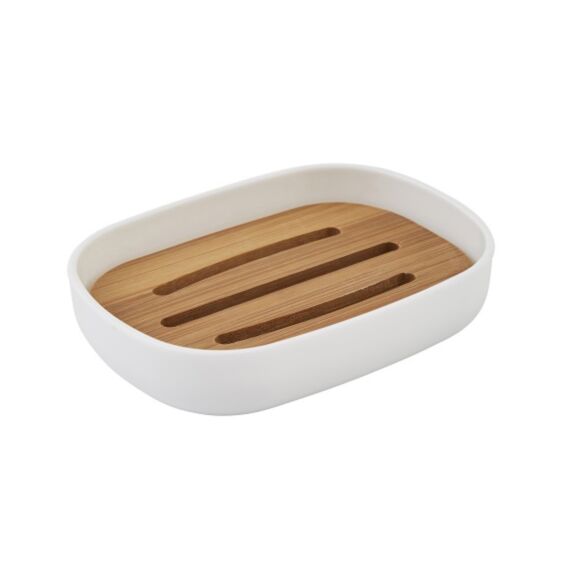 Porte savon blanc et bambou, Sequoia - GUY LEVASSEUR