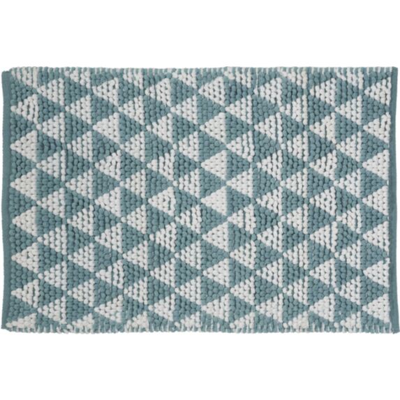 Tapis de bain fantaisie Cooper polycoton chenillé bleu 50x80cm