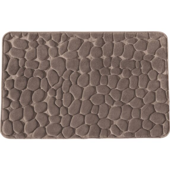 Tapis de bain fantaisie Mineral mémoire de forme taupe 60x100cm