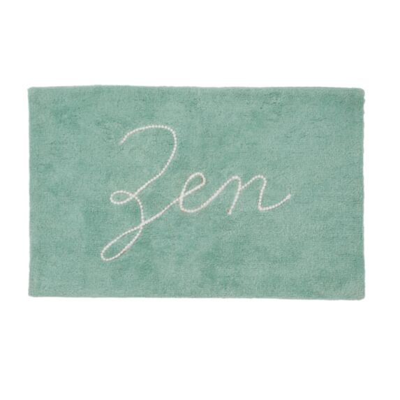 Tapis de bain fantaisie Zen coton tufté vert 50x80cm