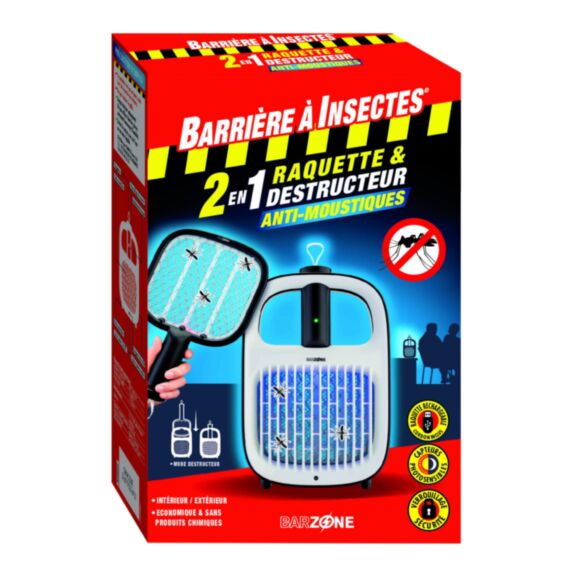 Raquette et destructeur anti-moustiques 2 en 1 - BARZONE