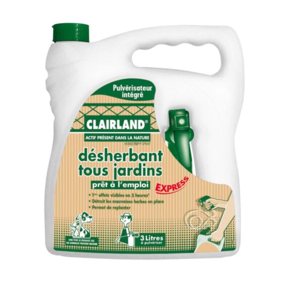 Désherbant Tous Jardins à pulvériser prêt à l'emploi 3L - CLAIRLAND
