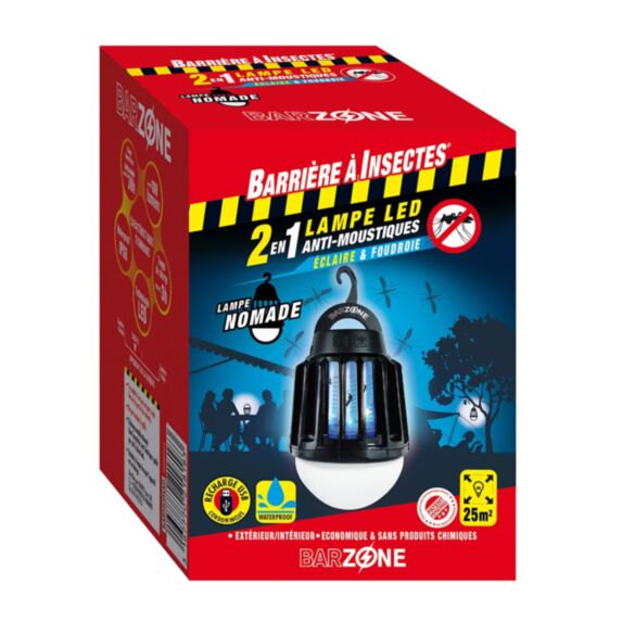 Lampe LED nomade anti-moustiques 2 en 1 - BARZONE