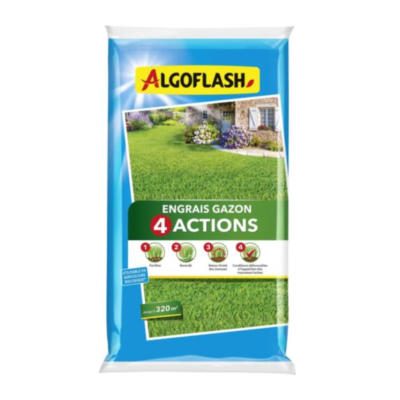 Engrais Gazon 4 Actions 16kg - ALGOFLASH