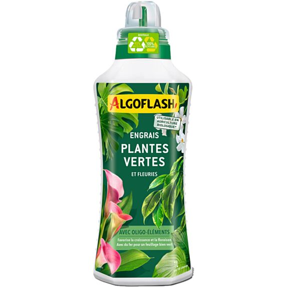 Engrais plantes vertes fleuries UAB 1L - ALGOFLASH