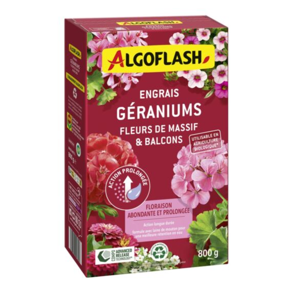 Engrais Géraniums et Plantes fleuries 800g - ALGOFLASH