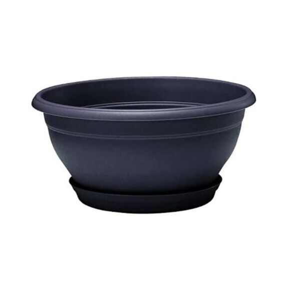 Coupe Lotus soucoupe clipsée 30 noir violine Ø30 h12,5cm 5,3L - POETIC