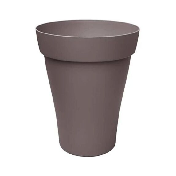 Pot de fleurs Roméo rond haut Ø44x55cm taupe 46L - POETIC
