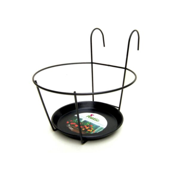 Support pot balcon et balustrade anthracite Ø23x20cm Max.7kg - POETIC