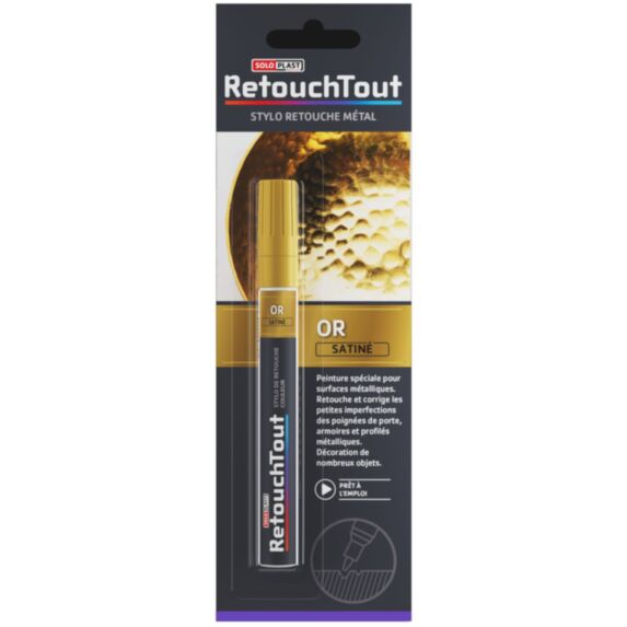 Stylo retouche Métal or satiné 10ml - SOLOPLAST
