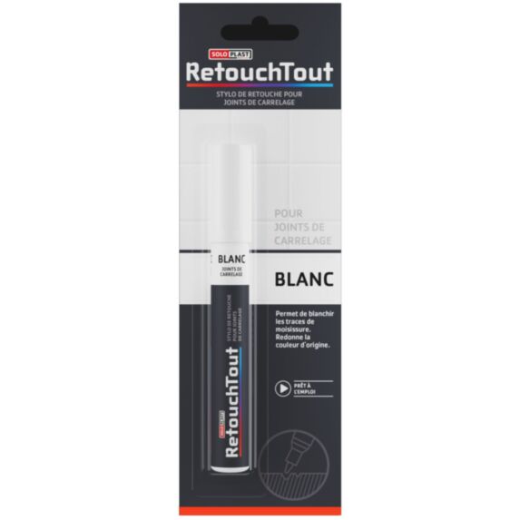 Stylo retouche joint carrelage 10ml blanc - SOLOPLAST