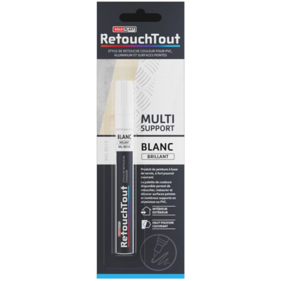 Stylo retouche Blanc brillant 10ml - SOLOPLAST