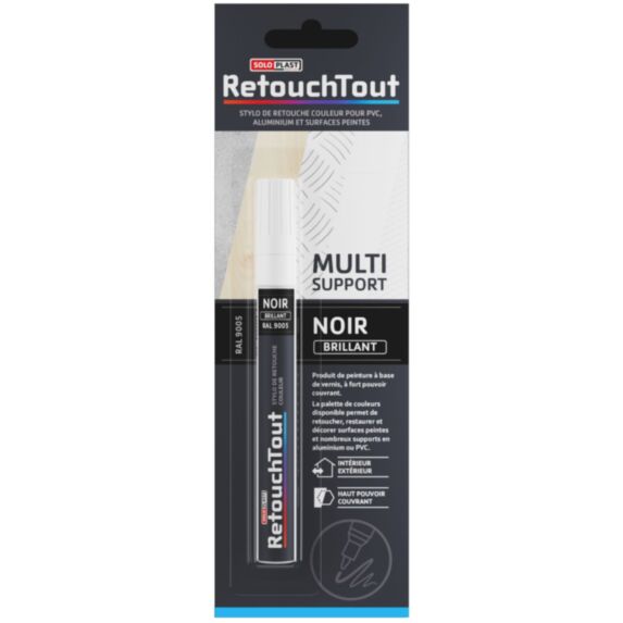 Stylo retouche Retouchtout noir brillant 10ml - SOLOPLAST