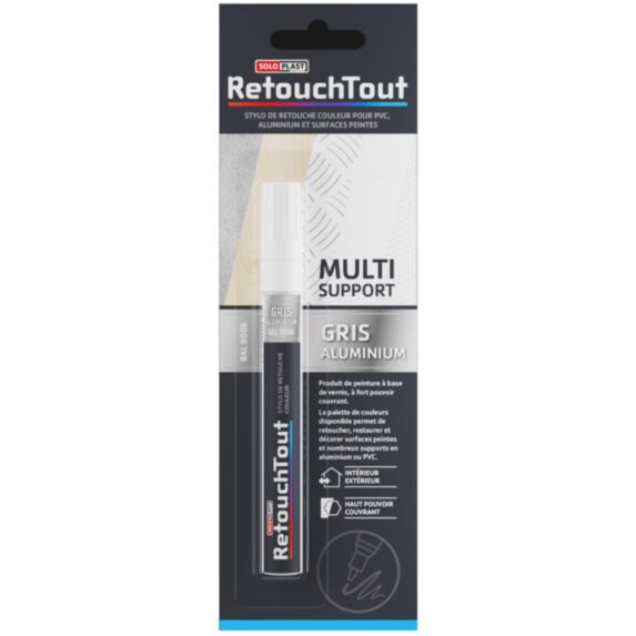 Stylo retouche Aluminium 10ml ral 9006 - SOLOPLAST