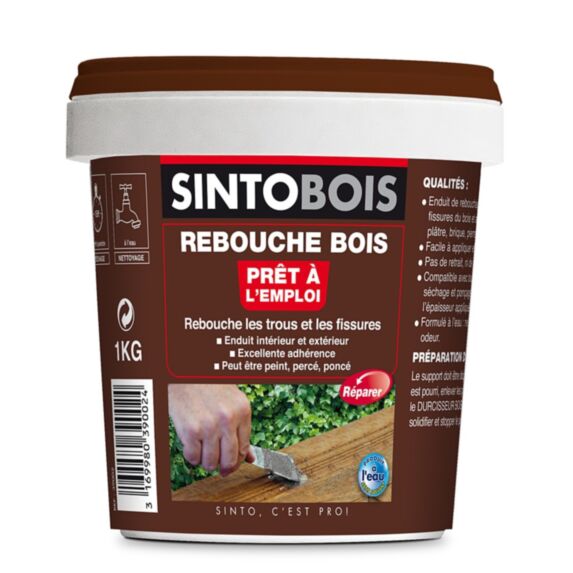 Enduit rebouche bois 1 kg - SINTO