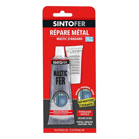 Mastic Répare métal standard 66ml - SINTO
