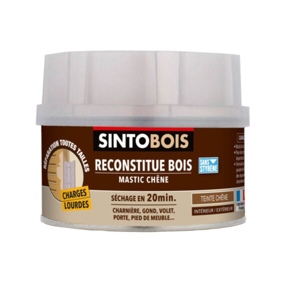 Mastic à bois avec durcisseur charges lourdes chêne 170ml - SINTO