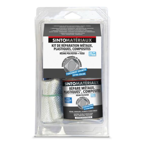 Kit réparation résine 250ml + tissu 1/4m² - SINTO