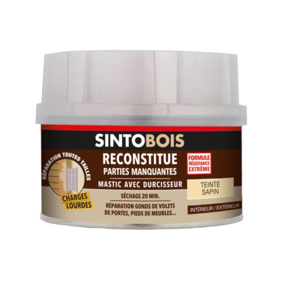 Mastic à bois avec durcisseur charges lourdes sapin 170ml - SINTO
