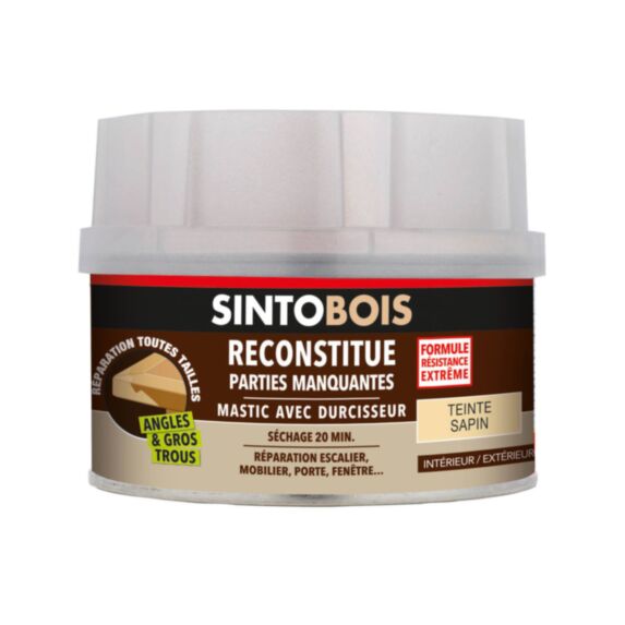 Mastic à bois avec durcisseur angles/gros trous sapin 170ml - SINTO