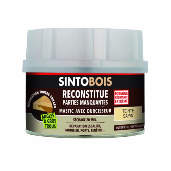 Mastic à bois avec durcisseur angles/gros trous sapin 500ml - SINTO
