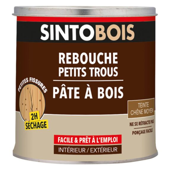 Pâte à bois Rebouche imperfections chêne moyen 550ml -SINTO