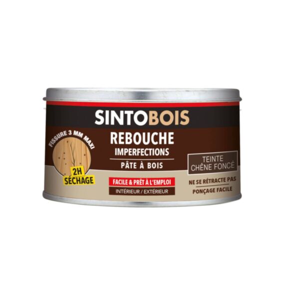 Pâte à bois Rebouche imperfections chêne foncé 170ml - SINTO